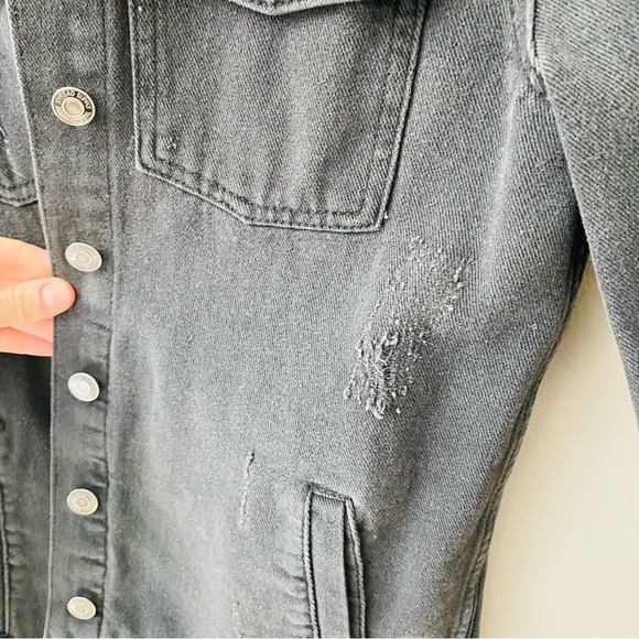 Altar'd State Distressed Denim Jean Jacket Black Sz XS - Picture 8 of 11